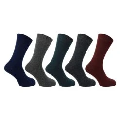 Flexitop 5pk Men's Cotton Blend Soft Top Socks - Dark Mix