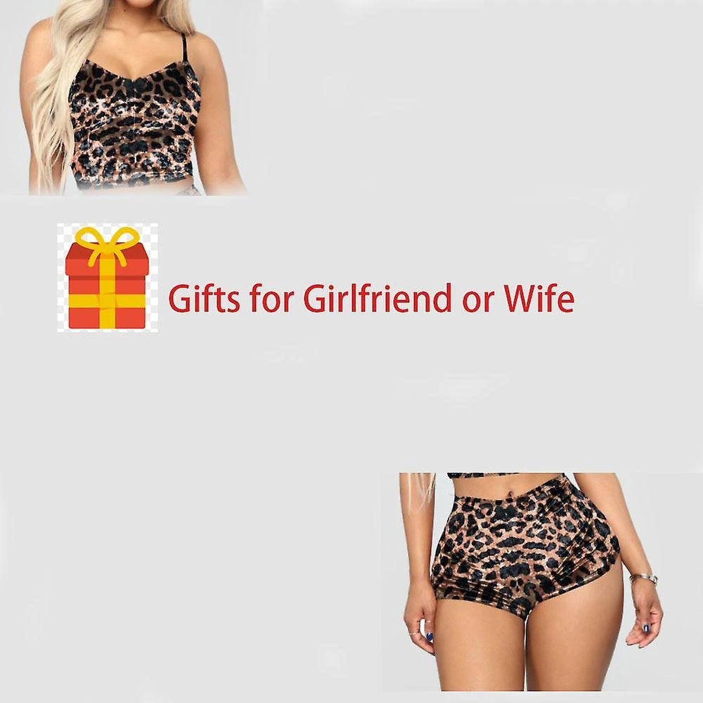 Women's Velvet 2 Piece Outfit Spaghetti Strap Sleeveless Crop Top Camisole And Shorts Pajamas Set Sl - Image 4