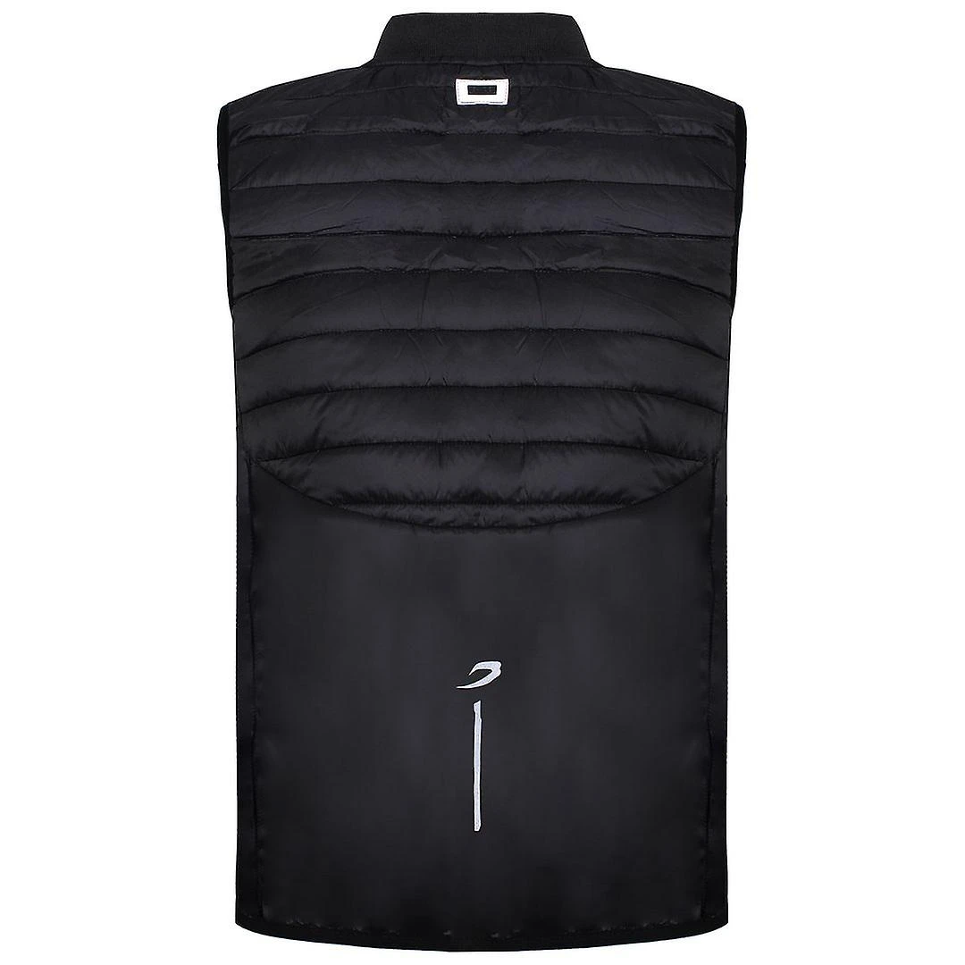 BoxRaw Zip Up Black Sleeveless Reflective Logo Mens Nelson Gilet BXRW NLG B S