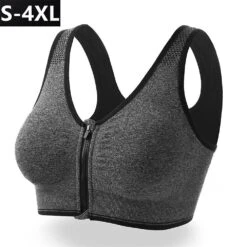 Ladies Zip Front Fastening Sports Bra Medium To High Impact Non Wired Comfort