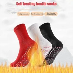 3 Pairs Heated Sock Self Heating Sock For Men Women Massage Anti-freezing Sock For Fishing Camping Hiking Skiing And Foot Warmer Mixed Color