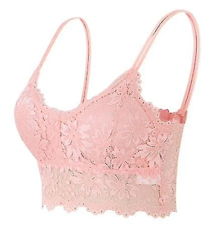 Women's Lace Bra Without Underwire, Padded Lace Yoga Sports Bra Top Set M - Image 4