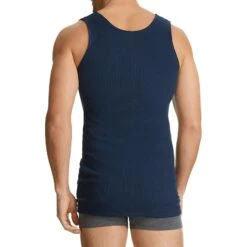 Bonds 2 Pack Navy Mens Chesty Cotton Plain Singlet Vest Tank Top Undergarment M7nlo
