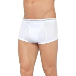 5 Pack Holeproof Bell's Double Seat Mens Cotton Brief Undies Underwear White M1788 Bulk 110 Cm