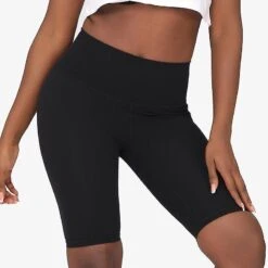 Women's High Waist Tummy Control Yoga Shorts Active Workout Cycling Shorts (1 Piece, Black)