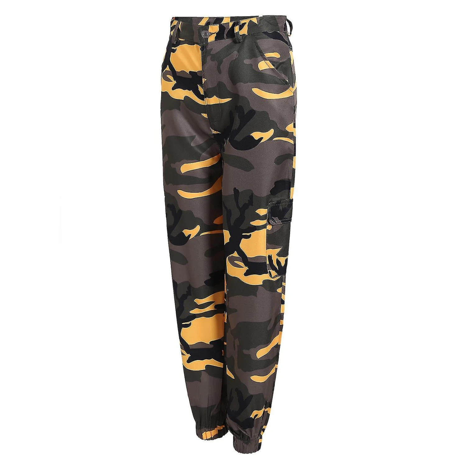 100% New Women's Camouflage Printed Harem Pants Elastic Foot Cuff Sports Baggy Trousers XL Yellow - Image 4