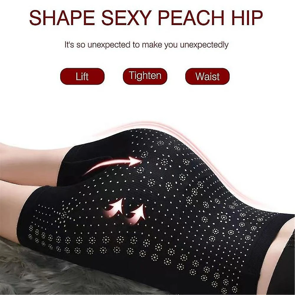 Women Ice Silk Ion Fiber Repair Shaping Shorts High Waisted Butt Lifter Ice Fiber Restoration Shapewear Tw Black - Image 3