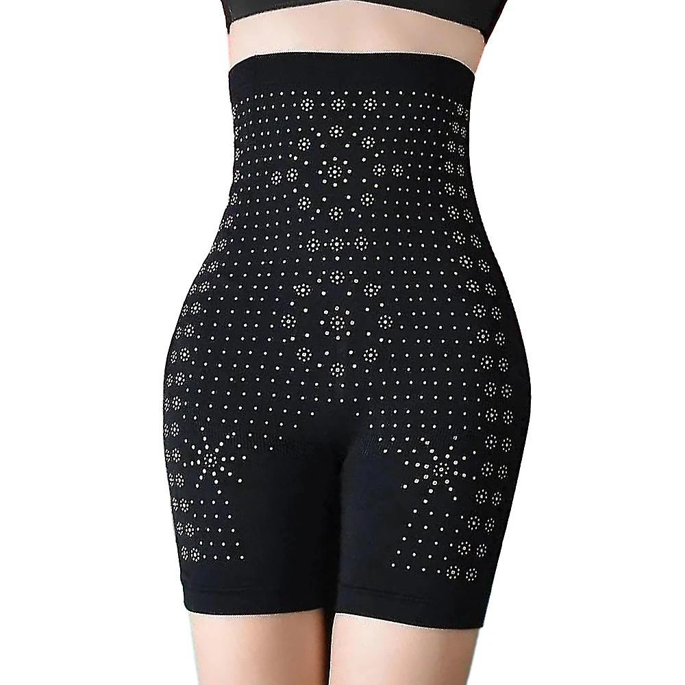 Women Ice Silk Ion Fiber Repair Shaping Shorts High Waisted Butt Lifter Ice Fiber Restoration Shapewear Tw Black - Image 2