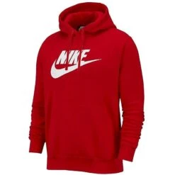Nike BV2973 Mens Pullover Fleece Hoodie Club Logo Graphic Sportswear XL Red