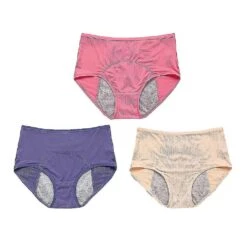 3 Pcs Lengthened Menstruation Briefs Moisture-absorbing Period Briefs (2XL)