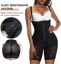YIANNA Fajas Colombianas High Compression Shapewear For Women Tummy Control Butt Lifter Body Shaper Zip Crotch