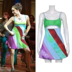 Suddenly 30 Cosplay Streetwear Halter Green Mini Swimming Skirt Backless Sexy V Neck Summer Beach Sundress Vintage Party Dress L Blue