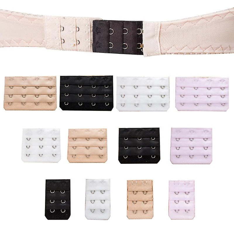Ladies Bra Extender Bra Extension Strapless Underwear Strap 2, 3, 4 Hooks 4ROWS SKIN COLOR