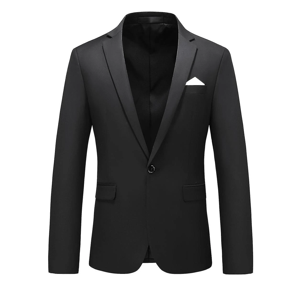 Mens 2-piece Solid Color Wedding Slim Fit Suit Jacketpants S