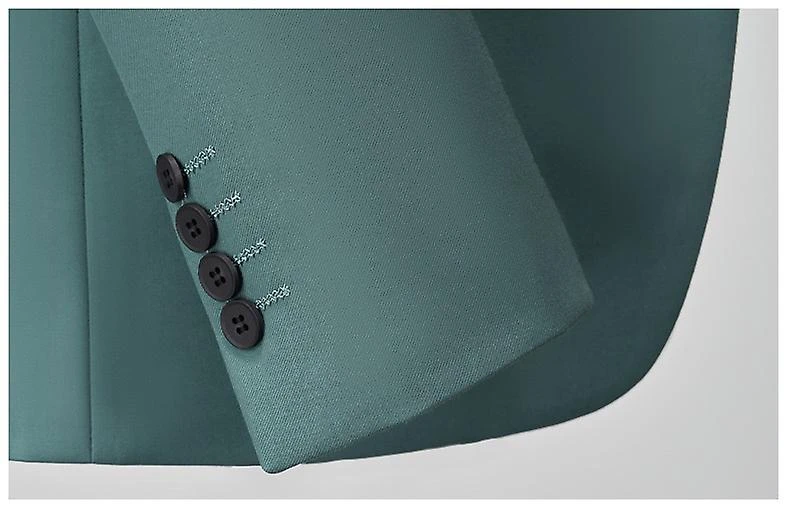 Mens Suits 3 Pieces Slim Fit One Button Solid Suit Blazers For Business Wedding Prom Tuxedos Green
