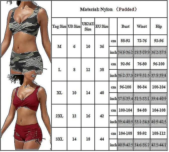 Women High Waisted Swimsuits Criss Cross Push Up Bra Drawstring 2XL Black