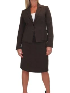 Women's Smart 2 Piece Business Blazer Jacket Skirt Suit