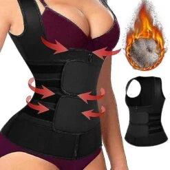 Women's Shapers Sweat Vest Neoprene Waist Trainer Vest Sauna Suit Adjustable Posture Corrector S