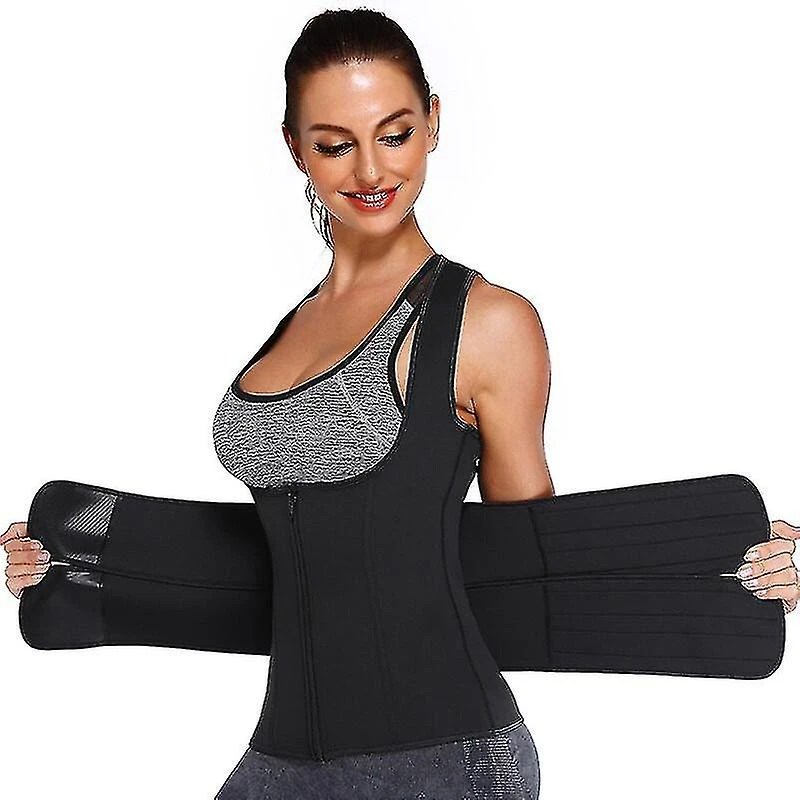 Women's Shapers Sweat Vest Neoprene Waist Trainer Vest Sauna Suit Adjustable Posture Corrector S - Image 3
