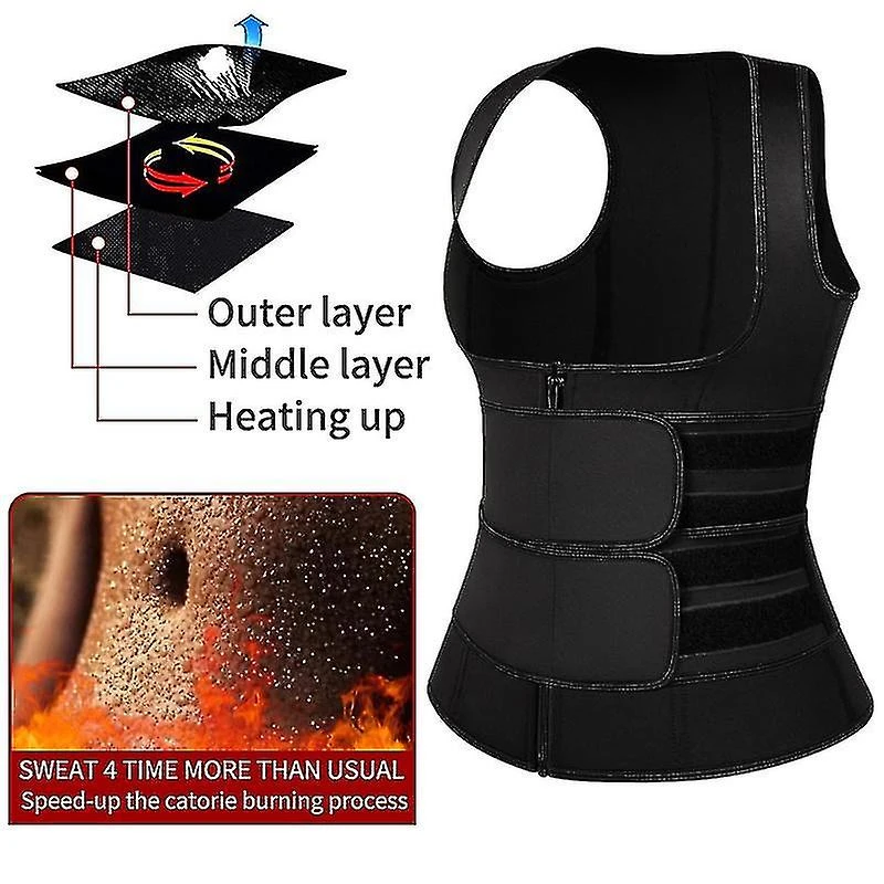Women's Shapers Sweat Vest Neoprene Waist Trainer Vest Sauna Suit Adjustable Posture Corrector S - Image 2