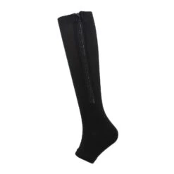 Medical Compression Socks Zipper Professional Leg Support Thickened Women's Socks S M Black