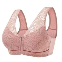 Comfort Wireless Front Close Bra Super Soft Women's Floral Lace Bra Without Underwire For Everyday Use -GSLA Bean Paste 36-80