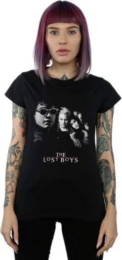 Absolute Cult The Lost Boys Women's Poster Mono T-Shirtdc'578vf'579 S