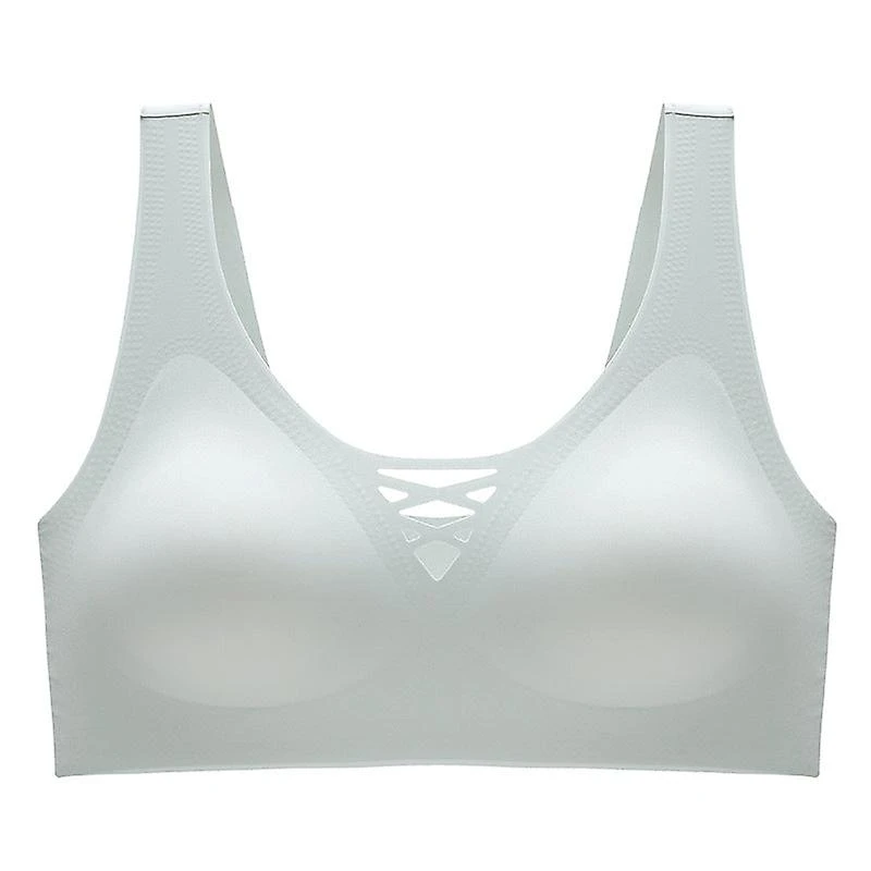 Women Sports Bra Push Up Wireless Anti-sagging Thin Section Traceless Underwear L?34/75abc? Purple