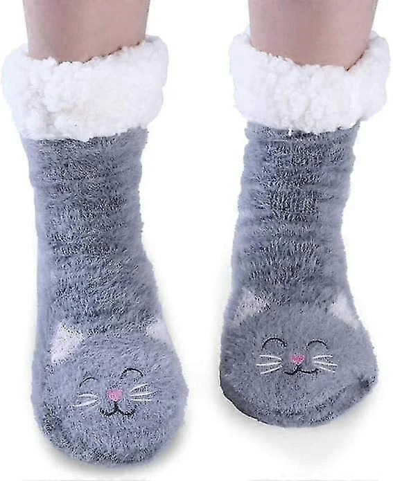 Slipper Socks For Women, Non-slip Warm Floor Socks, Winter Cute Comfortable Soft Wool Fluffy Socks For Women And Girls - Image 3