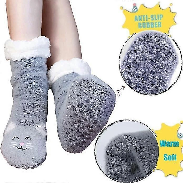 Slipper Socks For Women, Non-slip Warm Floor Socks, Winter Cute Comfortable Soft Wool Fluffy Socks For Women And Girls
