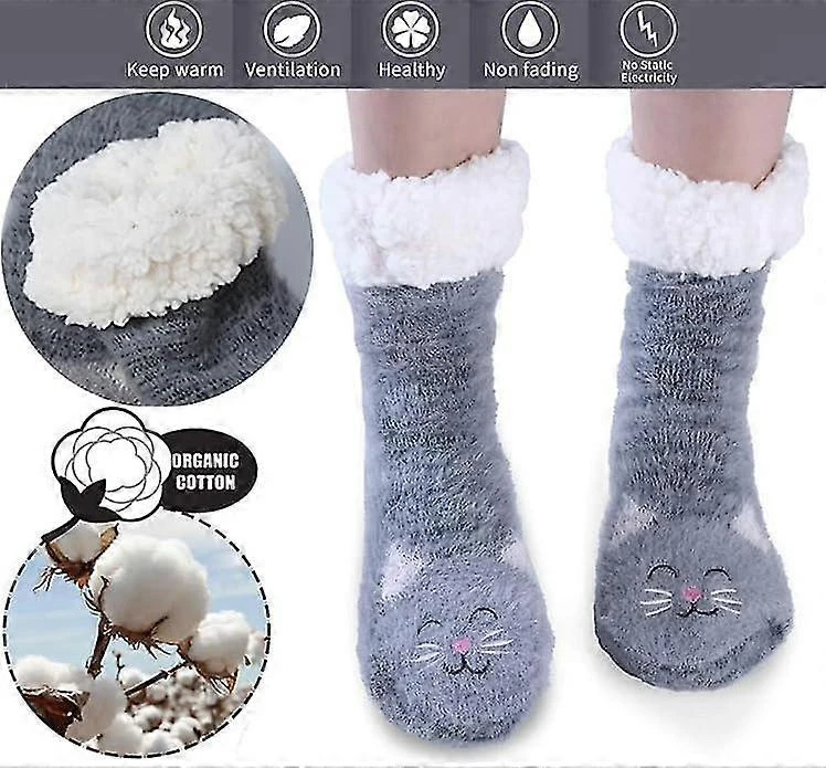 Slipper Socks For Women, Non-slip Warm Floor Socks, Winter Cute Comfortable Soft Wool Fluffy Socks For Women And Girls - Image 5