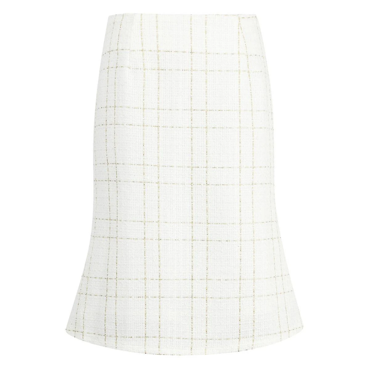 Women's 2 Piece Elegant Double Breasted Plaid Dress Skirt Suit Set XS White - Image 4