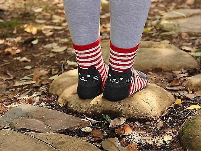 Women's Cute Cartoon Socks - Casual Cotton Animal Pattern Round Neck Novelty Girls Socks - Image 2