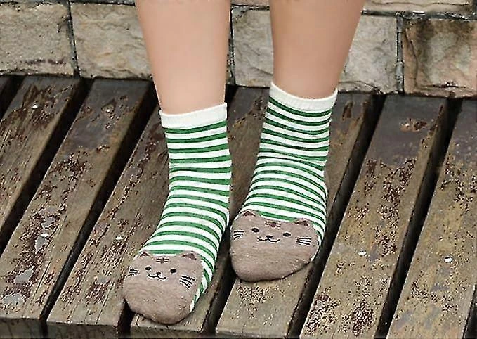 Women's Cute Cartoon Socks - Casual Cotton Animal Pattern Round Neck Novelty Girls Socks