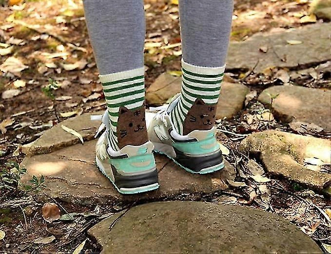 Women's Cute Cartoon Socks - Casual Cotton Animal Pattern Round Neck Novelty Girls Socks - Image 3