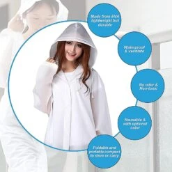 Rain Poncho Adult Portable,waterproof Portable Raincoat Clear Translucent Rain