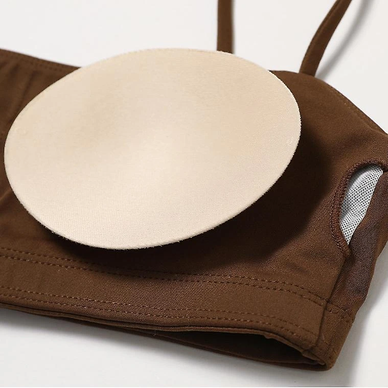 Women's Square Neck Sports Bra Spaghetti Strap Padded Cami Yoga Wireless Square Back Workout Bra Cro M - Image 4