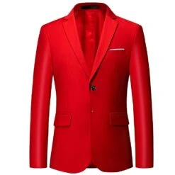 Men's Business Blazer Solid Slim Fit Jacket