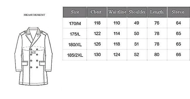 Men's Gentle Layered Collar Single Breasted Quilted Lined Wool Blend Pea Coats, @bugu 185 Gray - Image 2