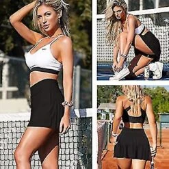 Pleated Tennis Skirts For Women With Pockets Shorts Athletic Golf Skorts Activewear Running Out Sports Skirt-outdoor Culottes-l