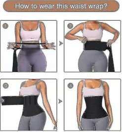 Waist Trainer For Women Snatch Bandage Tummy Sweat Wrap Plus Size Workout Waist Trimmer For Gym Sport 6M