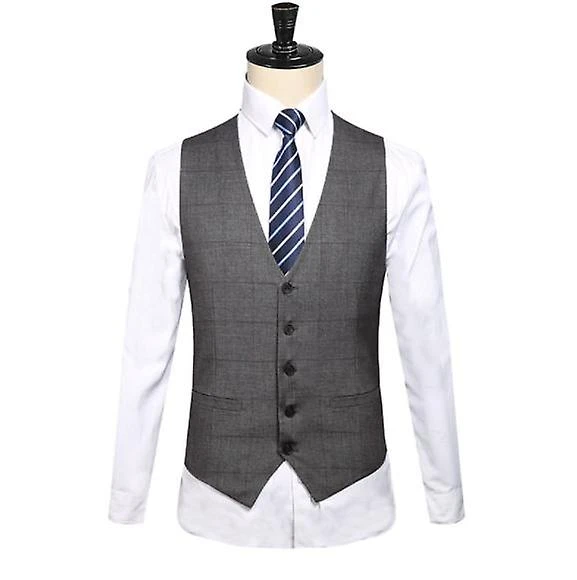 Mens Slim Fit 3 Piece Suit Classic Business Wedding Suits L - Image 5