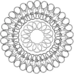 100 Pieces Of Gold Rotary Buckle Lanyard Buckle With Key Ring, Key Chain Hook Lobster Silver