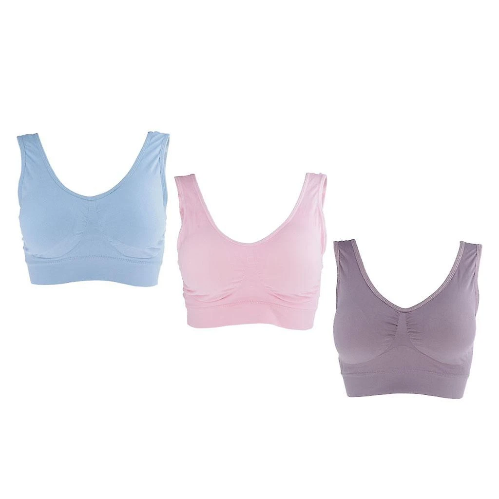 3pc Womens Sports Bras Padded Seamless Activewear Fitness Bra For Yoga Gym - Image 4