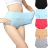 Womens High Waist Cotton Panties Postpartum Underwear 5 Pack M