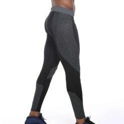 Men Breathable Stretch Sports Pants Trousers Yoga Running Quick-drying Compression Tight Pants 2XL