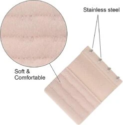 6 Pieces Women's Soft Comfortable Elastic Bra Extenders Bra Extension Strap 4 Hook 3 Row Lady's Bra Extender Bra Band