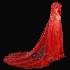 Starry Stars Hood Cloak Cape For Women Gothic Punk Party Costumes Floor Length Tulle Cloaks Green