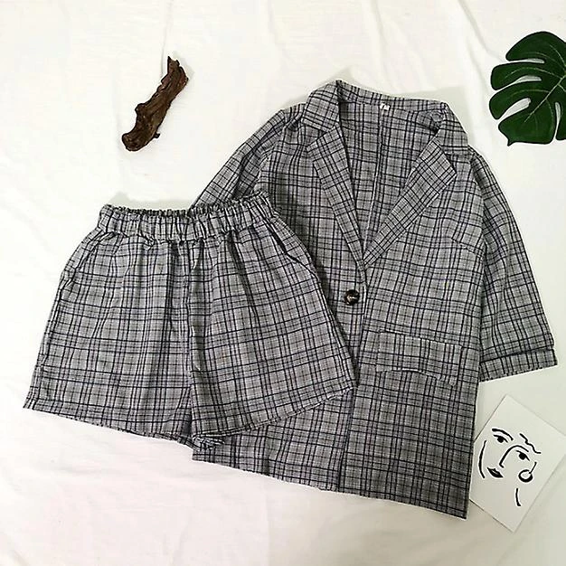 Casual Lattice Suit Jacket Suit M - Image 2