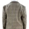 Boys 3 Piece Tan Brown Herringbone Tweed CheckSuit